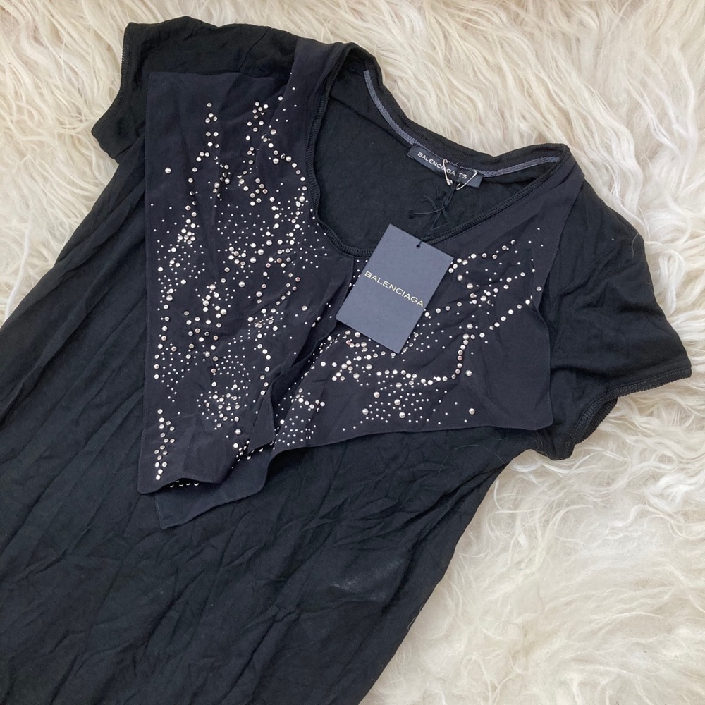 BALENCIAGA Black Vintage Studded Accents Tunic - Picture 4 of 11